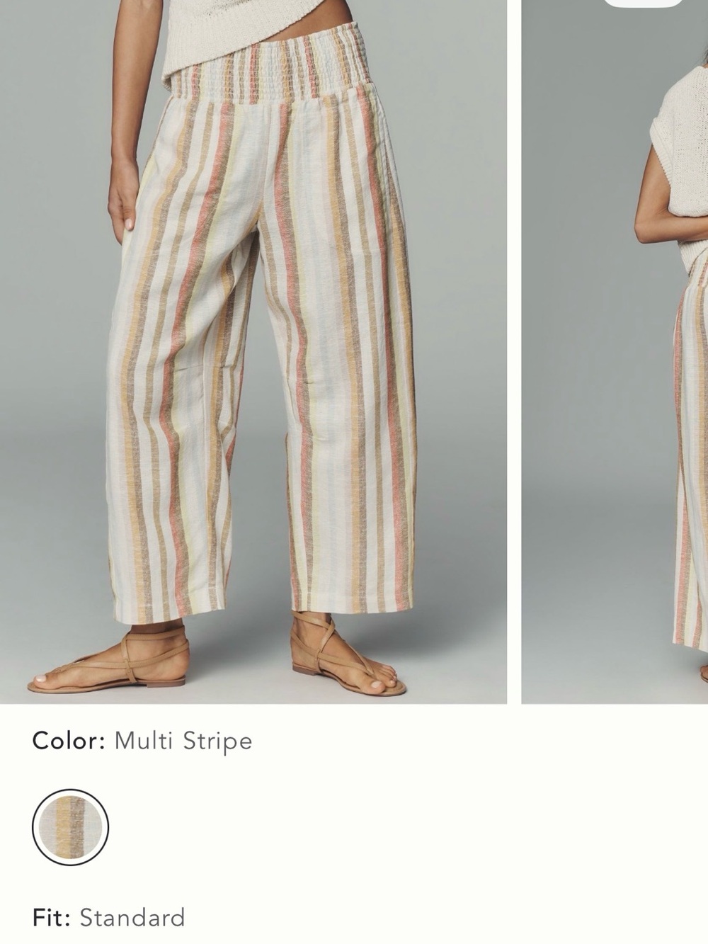 Anthropologie Pilcro Multistripe Wide-Leg Linen-Blend Pants